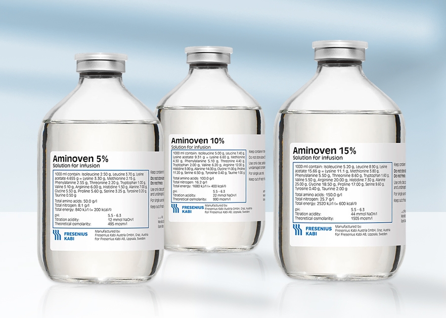 Frascos de Aminoven, solución de aminoácidos de Fresenius Kabi
