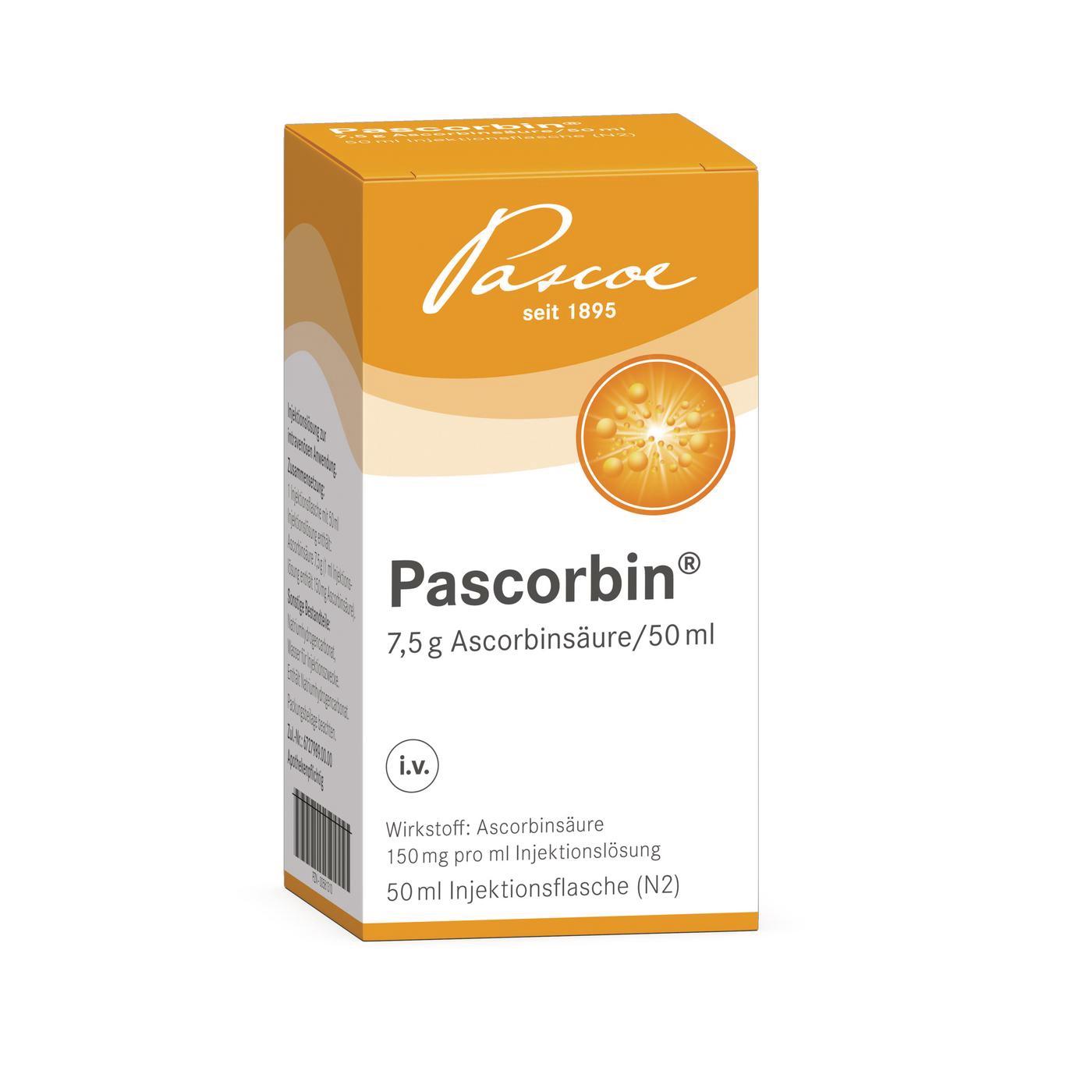 Envase de Pascorbin de Pascoe, vitamina C